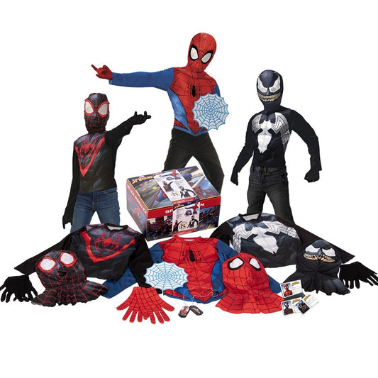 Capas de Superhéroes para niños, disfraz de araña para fiesta de