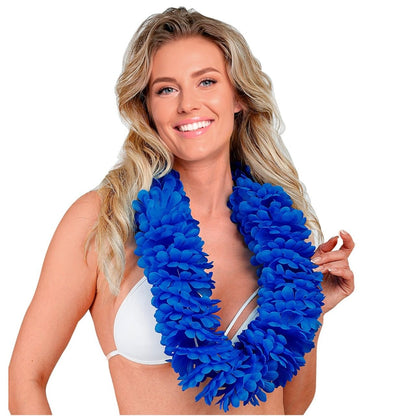 Collar Hawaiano Azul Deluxe