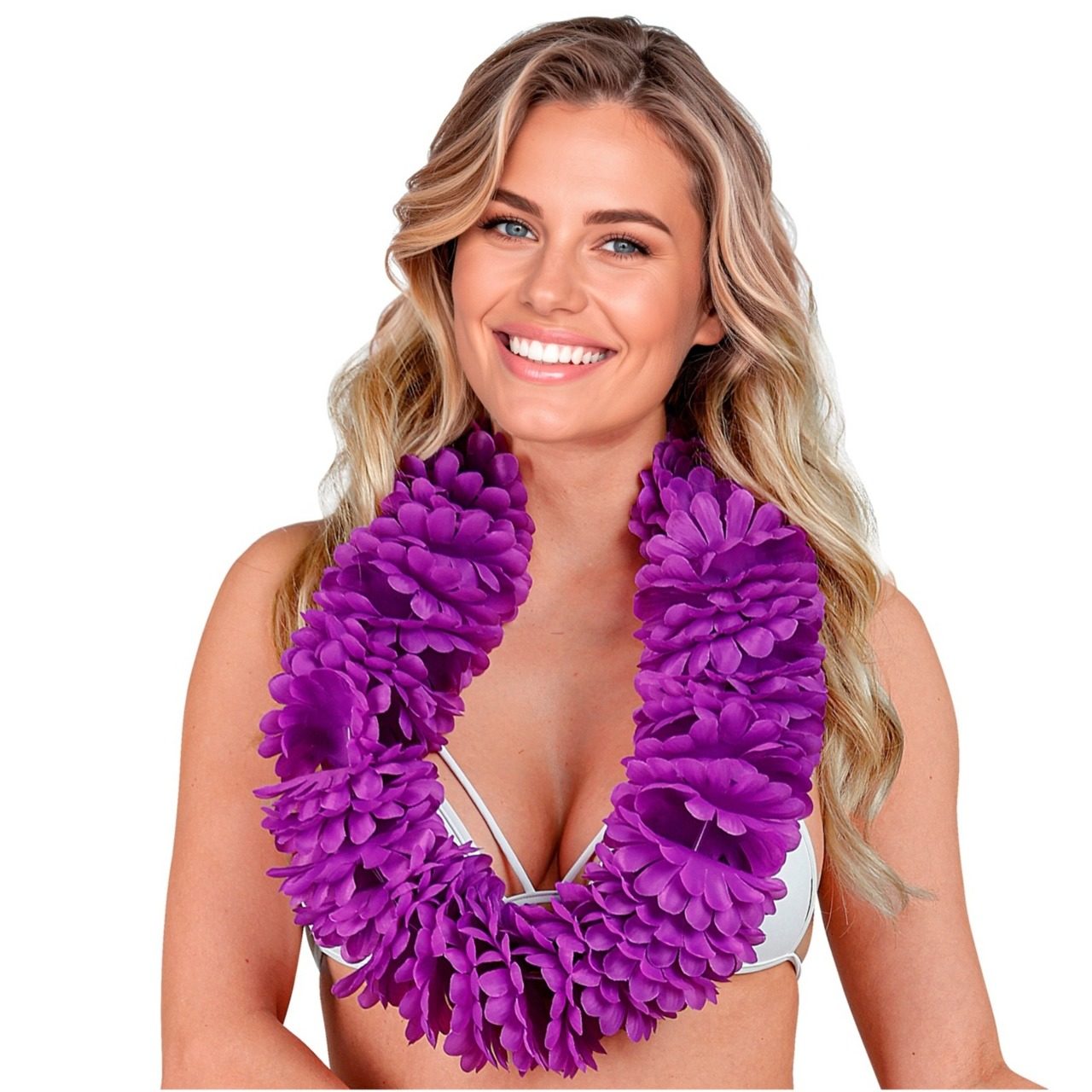 Collar Hawaiano Lila Deluxe