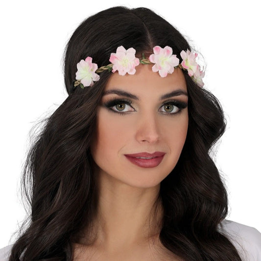 Corona de Flores Blancas y Rosas