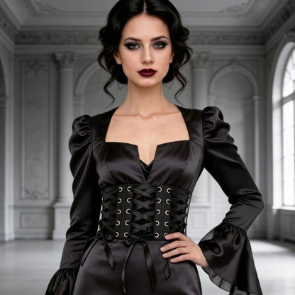 Corset Negro con Cintas