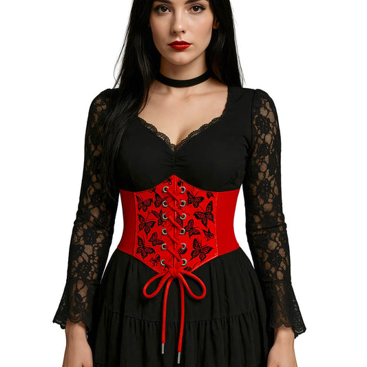 Corset Rojo Mariposas