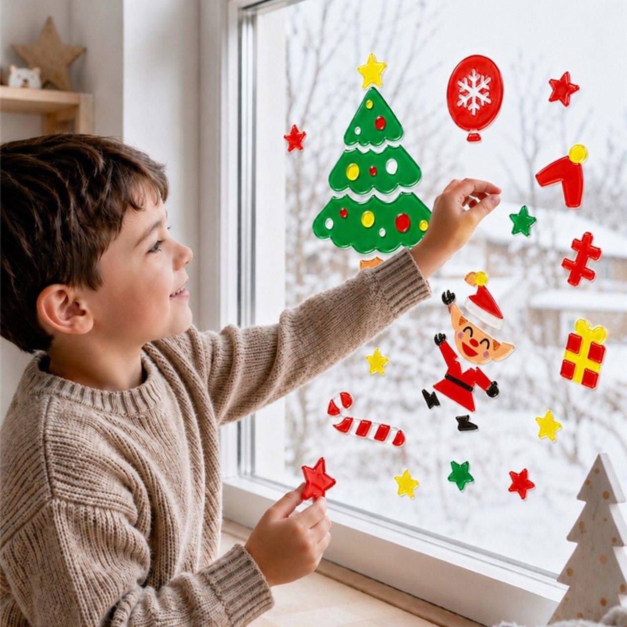 Decoración de Gel Elfos Navideños
