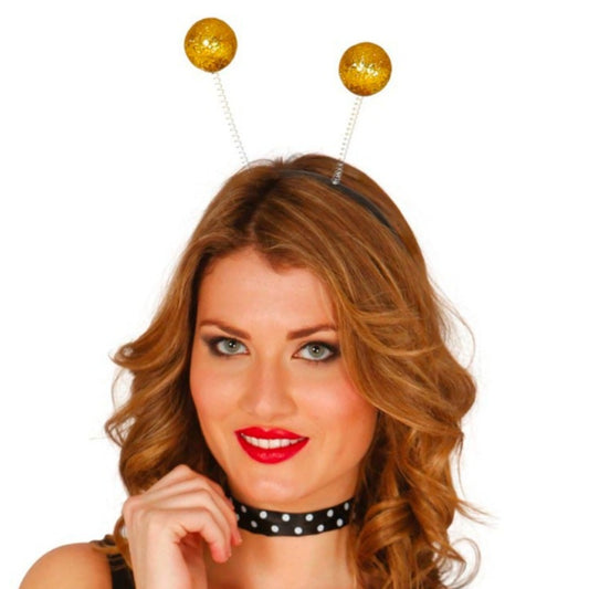 Diadema de Bolas Doradas Purpurina