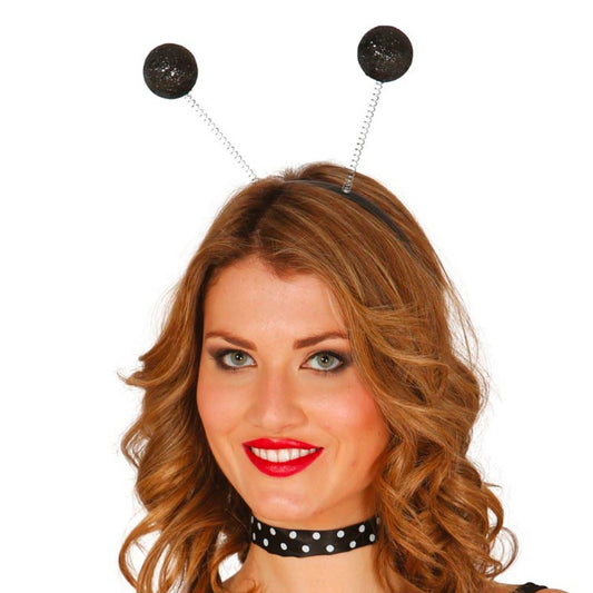 Diadema de Bolas Negras Purpurina