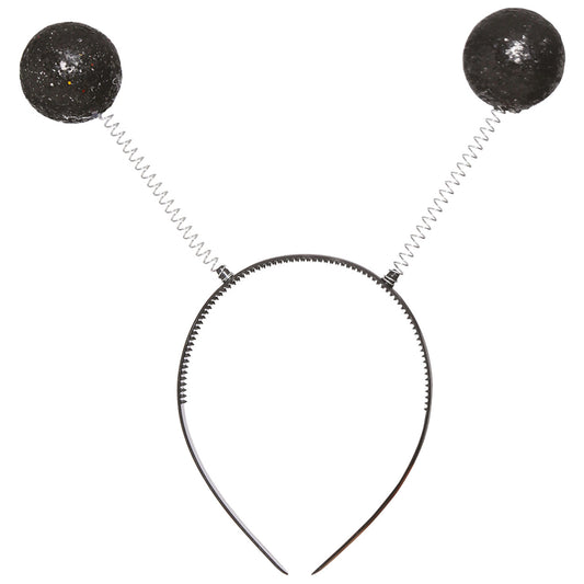 Diadema de Bolas Negras Purpurina