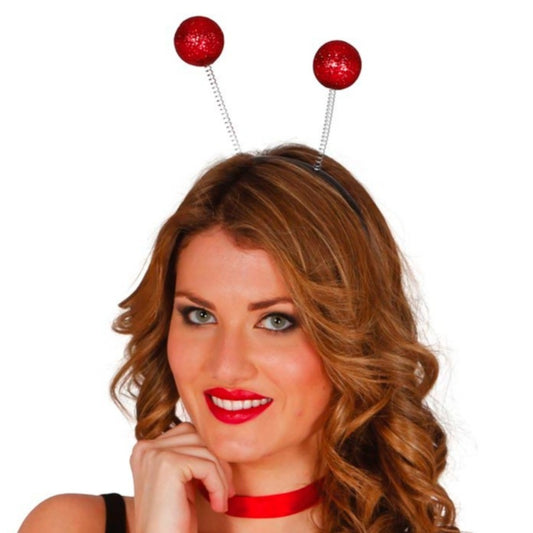 Diadema de Bolas Rojas Purpurina
