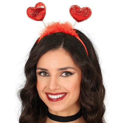 Diadema de Corazones Rojos