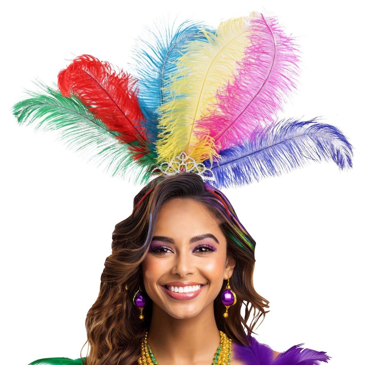 Diadema de Plumas Arcoíris