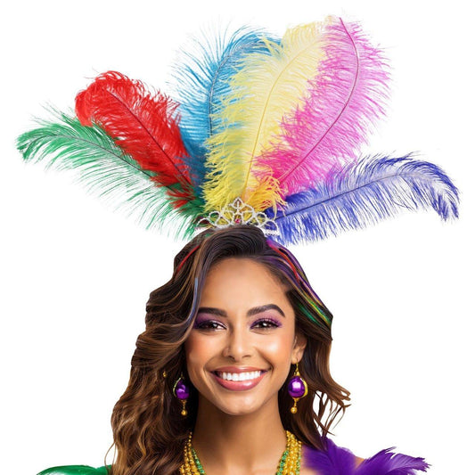Diadema de Plumas Arcoíris