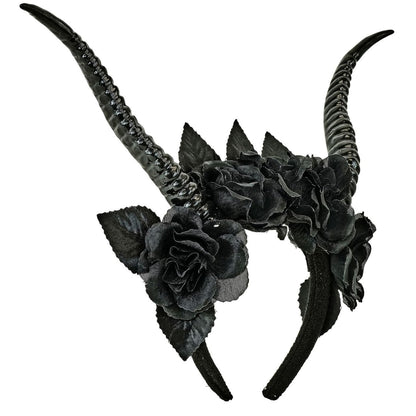 Diadema de Reina Negra Cuernos