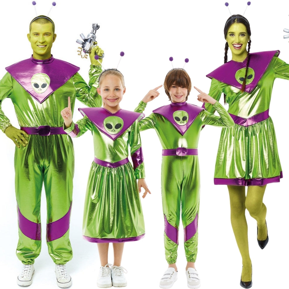 Disfraces en grupo de Aliens Galácticos Verdes