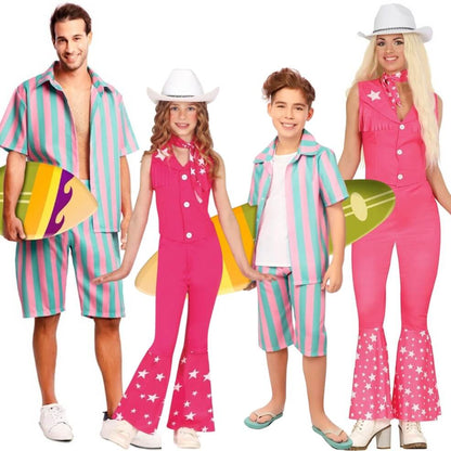 Disfraces en grupo de Barbie y Ken Surfista