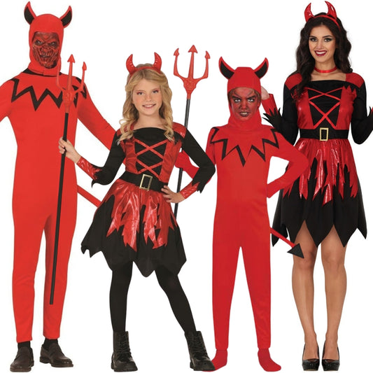Disfraces en grupo de Diablos Guerreros