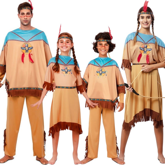 Disfraces en grupo de Indios Makah