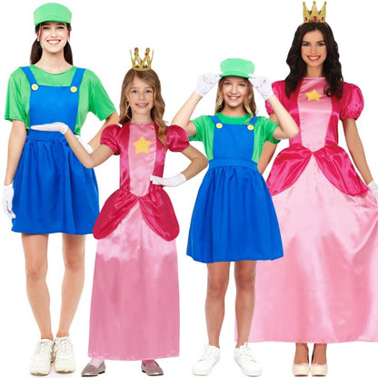 Disfraces en grupo de Luigi y Princesa Peach