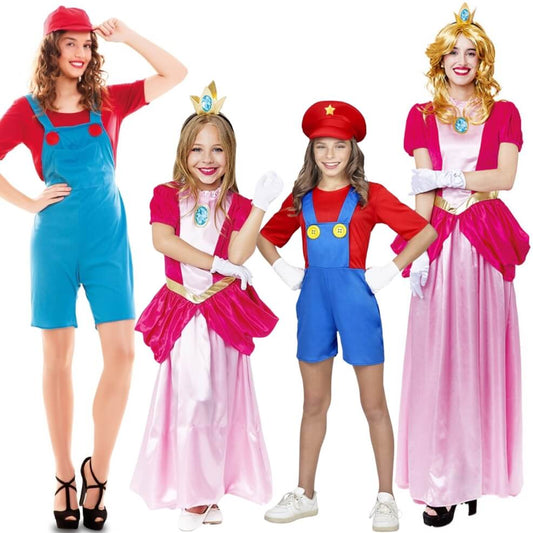 Disfraces en grupo de Mario y Princesa Peach