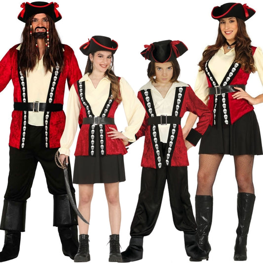Disfraces en grupo de Piratas Valientes