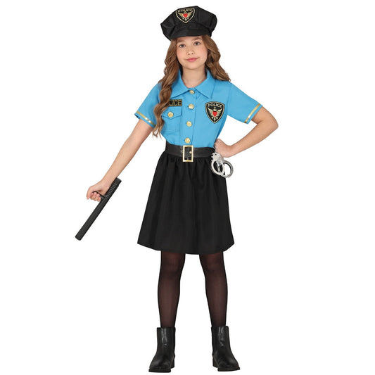 Disfraces en grupo de Policías Oficiales Azules