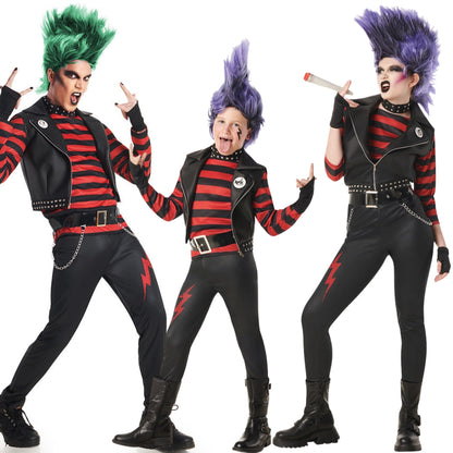 Disfraces en grupo de Rockeros Punkys