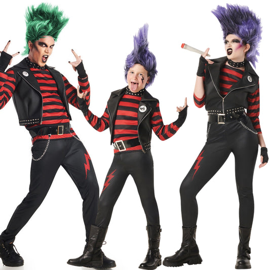 Disfraces en grupo de Rockeros Punkys