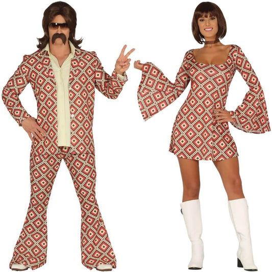 Disfraces en pareja de Años 70 Rombos