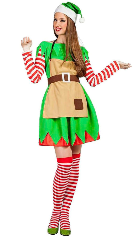 Disfraces en pareja de Elfos Claus