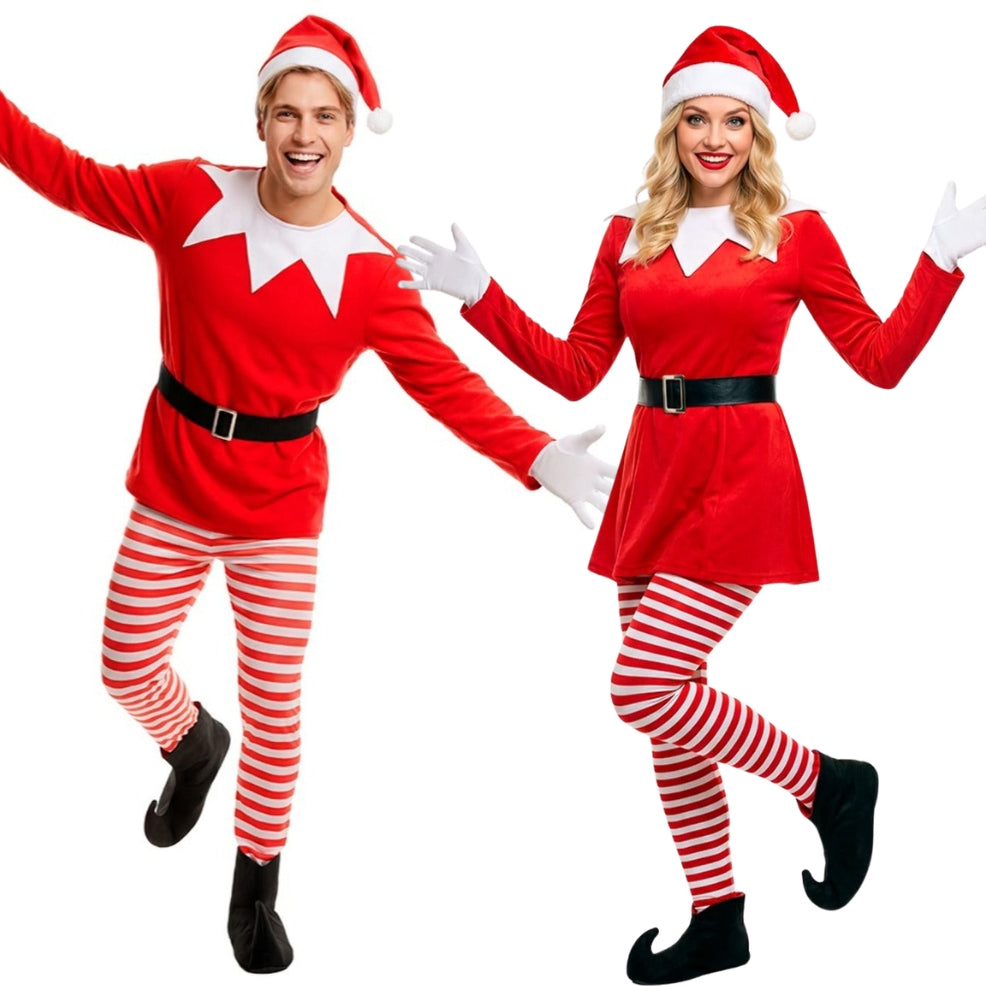 Disfraces en pareja de Elfos Divertidos de Navidad