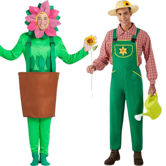 Disfraces en pareja de Jardinero y Maceta con Flor