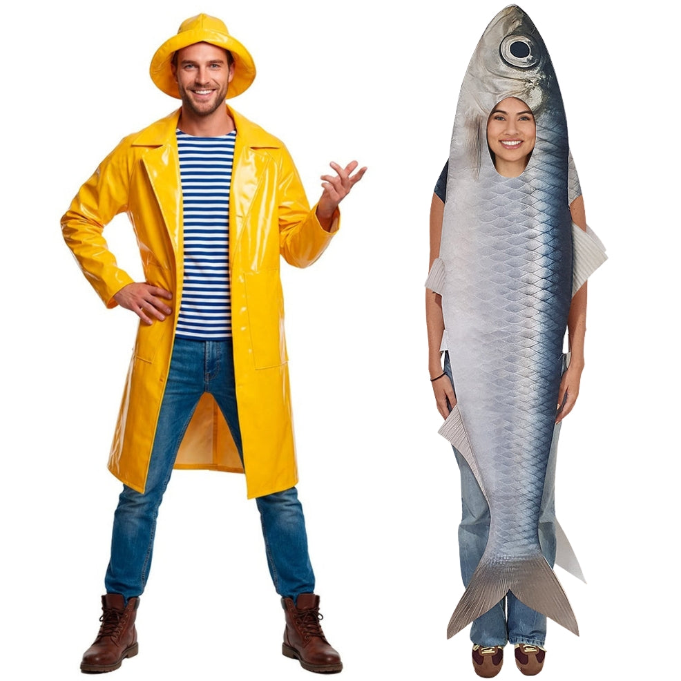 Disfraces en pareja de Pescador y Sardina