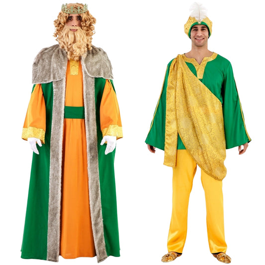 Disfraces en pareja Rey Mago Baltasar y Paje Lux