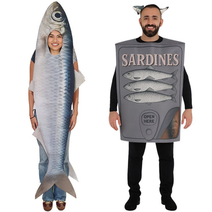 Disfraces en pareja de Sardina y Lata de Sardinas