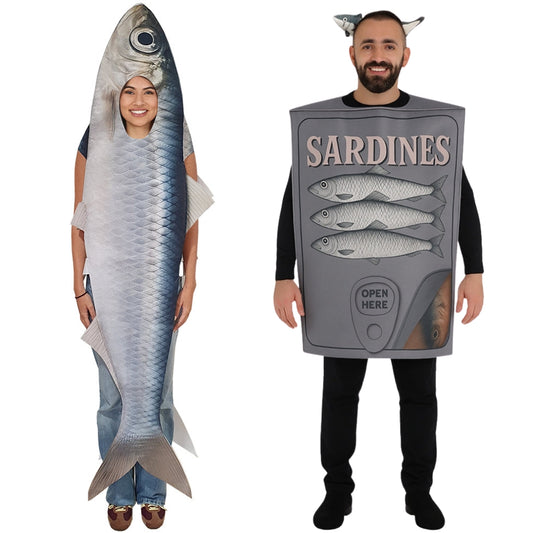 Disfraces en pareja de Sardina y Lata de Sardinas