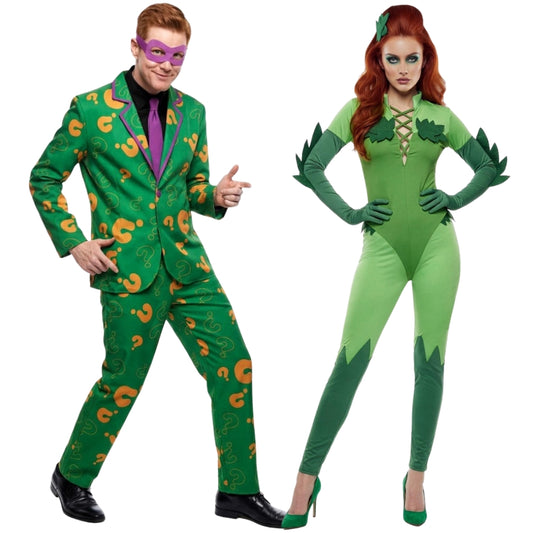 Disfraces en pareja de Villanos Hiedra y Enigma