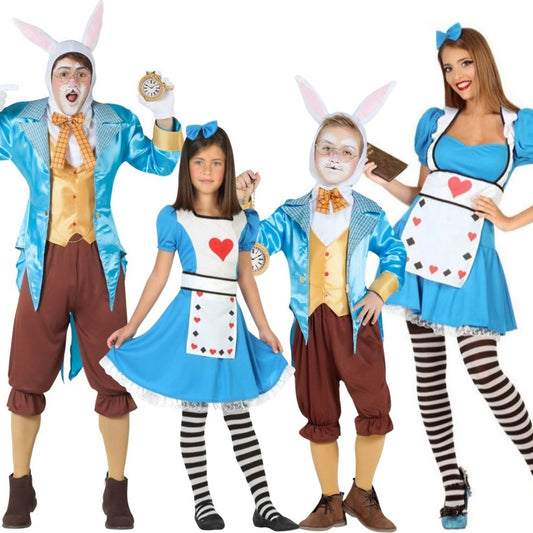 Disfraces en grupo de Alicia y Conejo