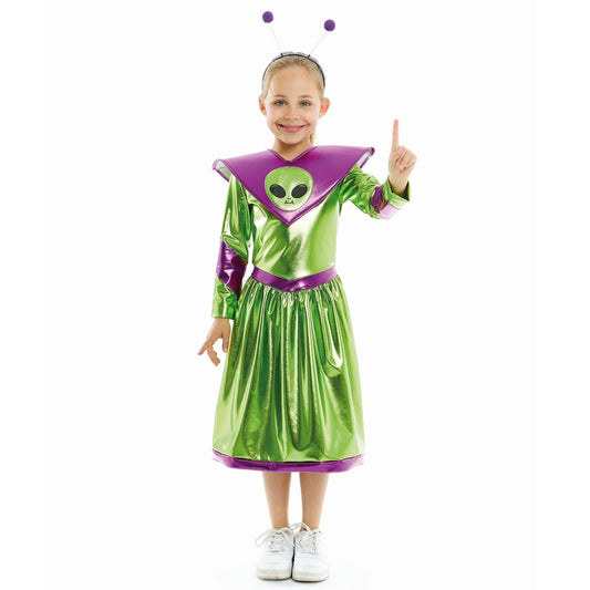 Disfraz de Alien Verde para niña