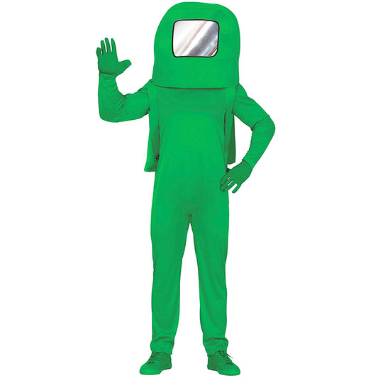 Disfraz de Among Us Verde Espacial para adulto