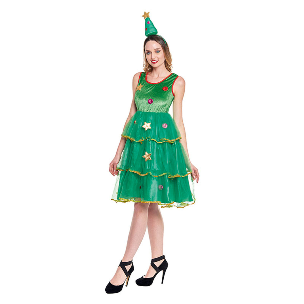 Disfraz de Árbol Navidad Verde para mujer