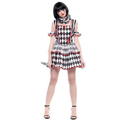 Disfraz de Arlequín Sangriento Rombos para mujer