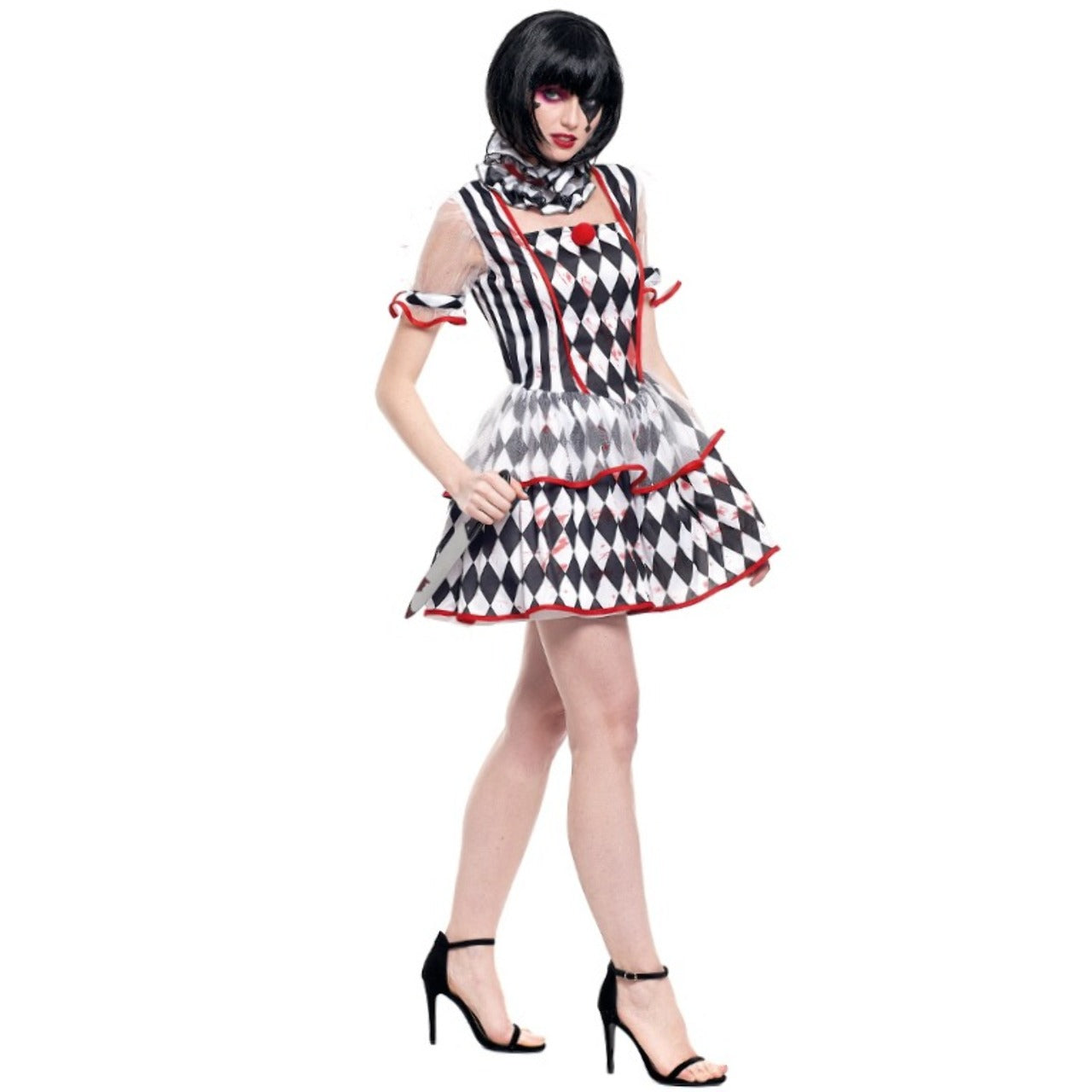 Disfraz de Arlequín Sangriento Rombos para mujer