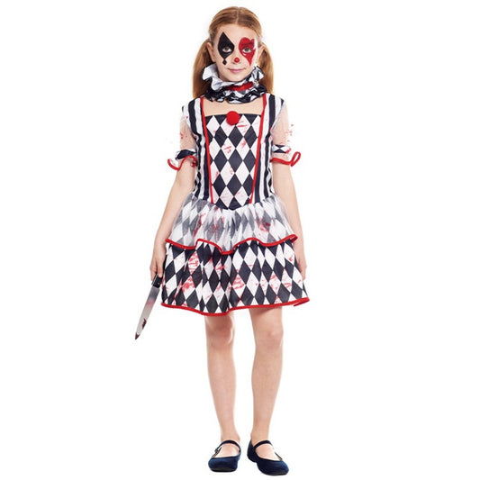 Disfraz de Arlequín Sangriento Rombos para niña