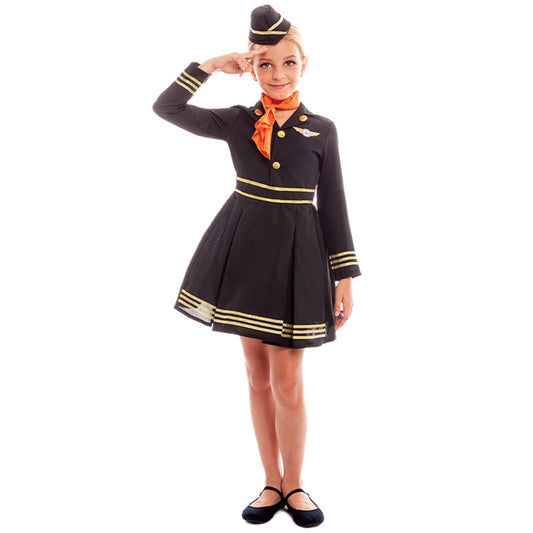 Disfraz de Azafata Elegante para niña