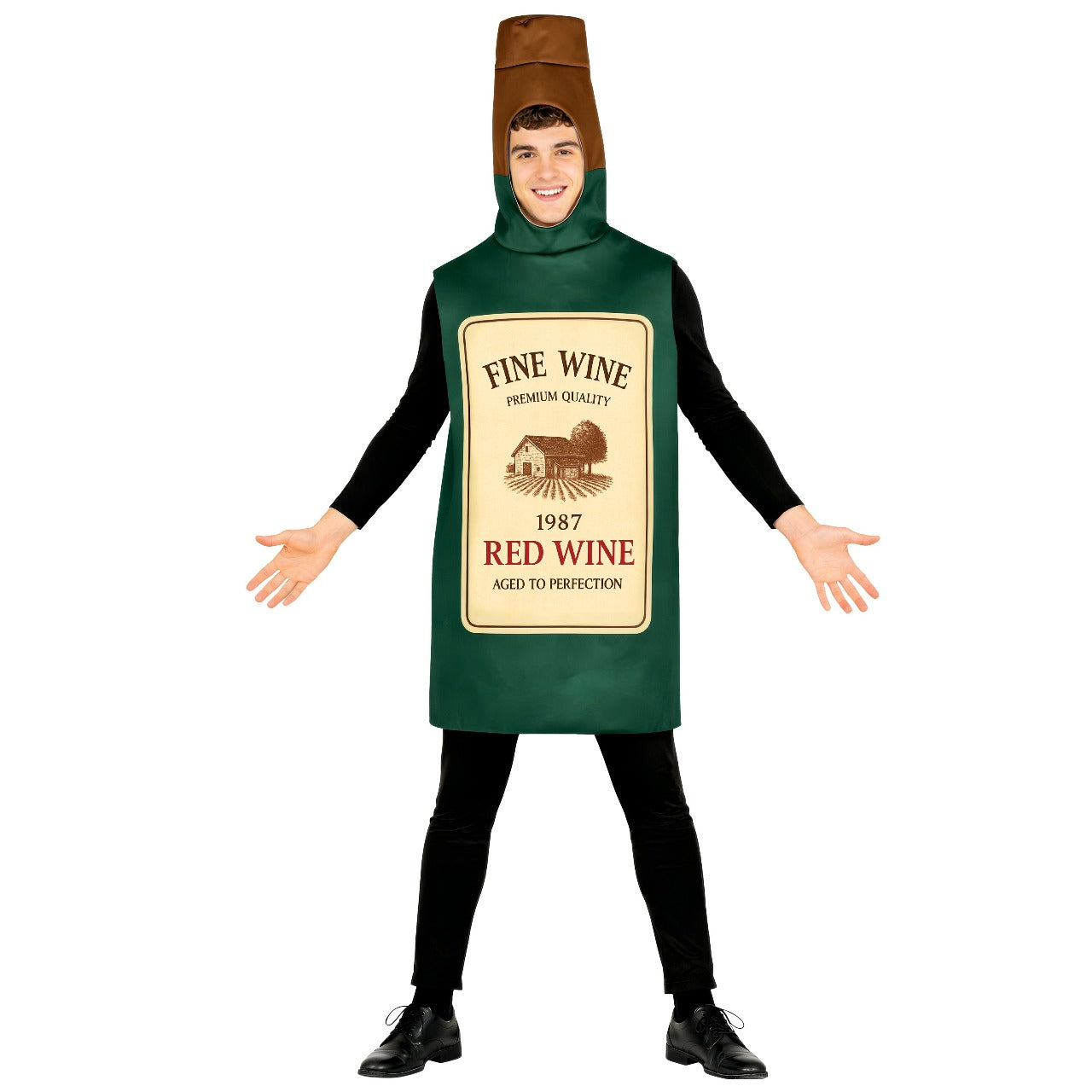 Disfraz de Botella de Vino Verde para adulto