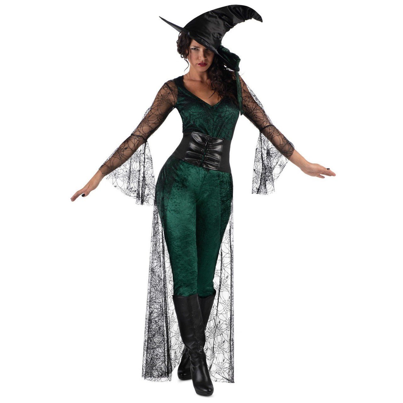 Disfraz de Bruja Aquelarre Verde para mujer
