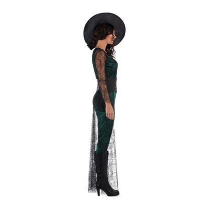 Disfraz de Bruja Aquelarre Verde para mujer