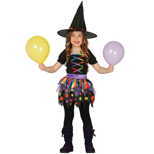Disfraz de Bruja Colores para niña