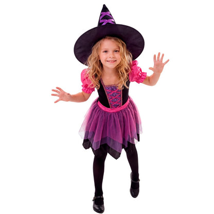 Disfraz de Bruja Fucsia para niña