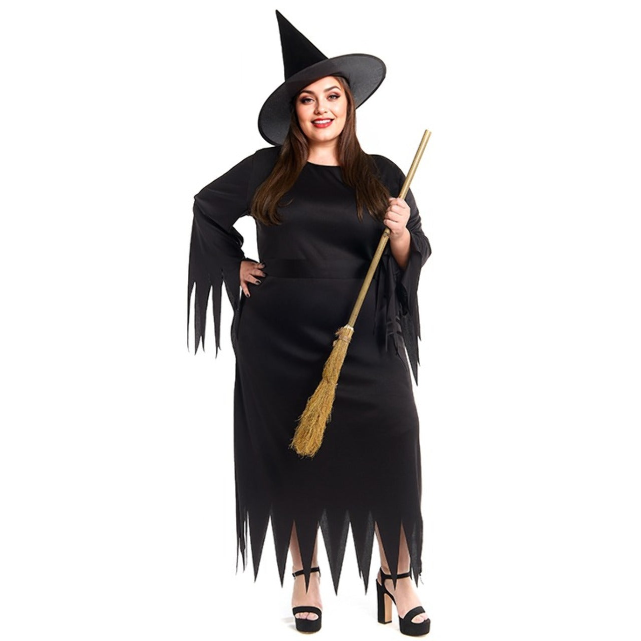 Disfraz de Bruja Negra Plus para mujer