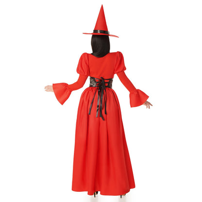 Disfraz de Bruja Rojo Corset para mujer