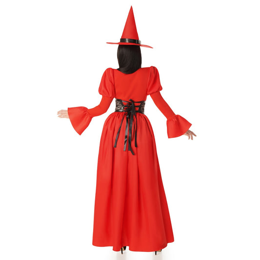 Disfraz de Bruja Rojo Corset para mujer